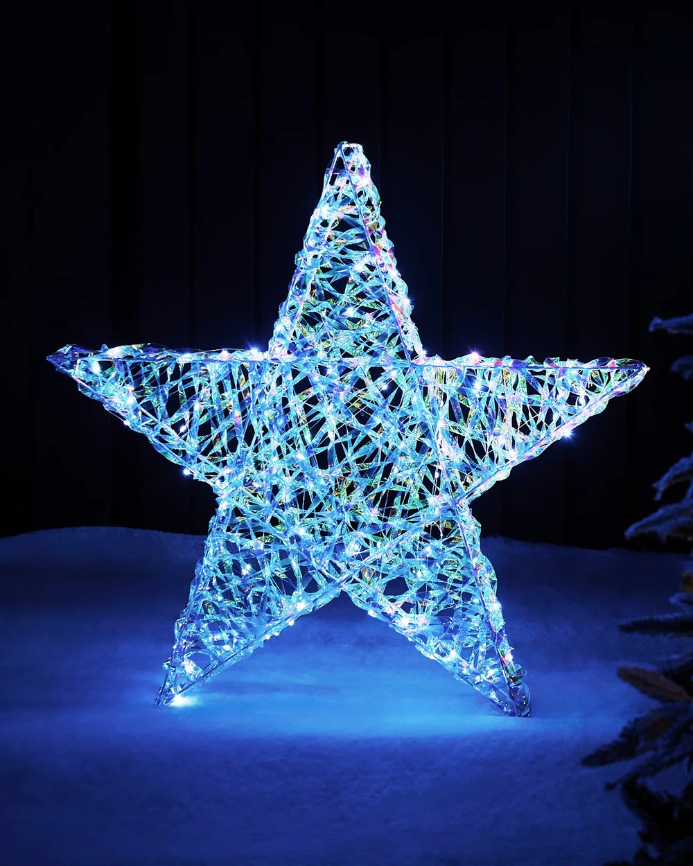 WeRChristmas Multi-Colour Pre-Lit 3D Iridescent Star Silhouette 81 Cm - No Size Image 1