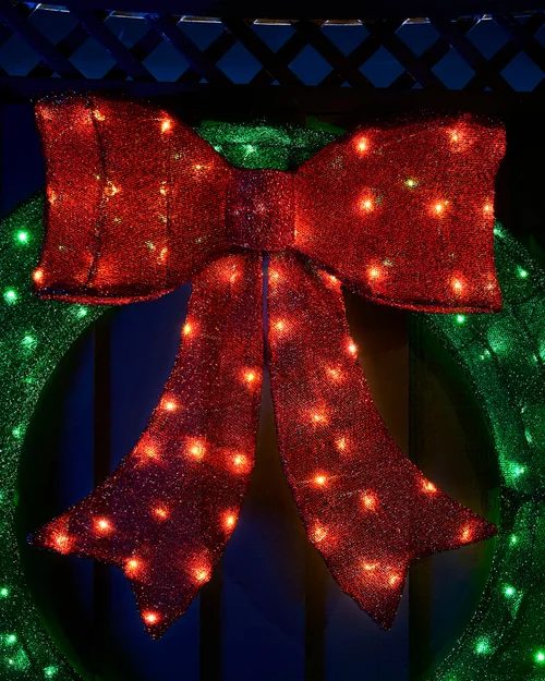 WeRChristmas Green Pre-Lit 3D Wreath Silhouette 85 Cm - No Size Image 3