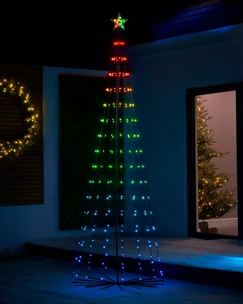 WeRChristmas Multi-Colour Rgb Led Pop-Up Christmas Tree With Star 2.5 M - No Size Image 1