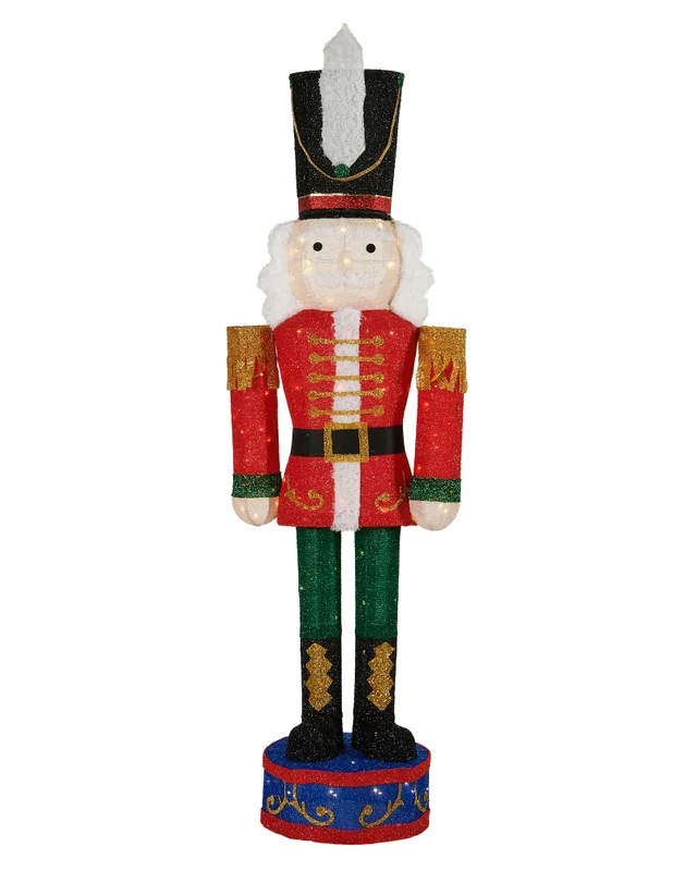WeRChristmas White Pre-Lit 3D Nutcracker Silhouette 165 Cm