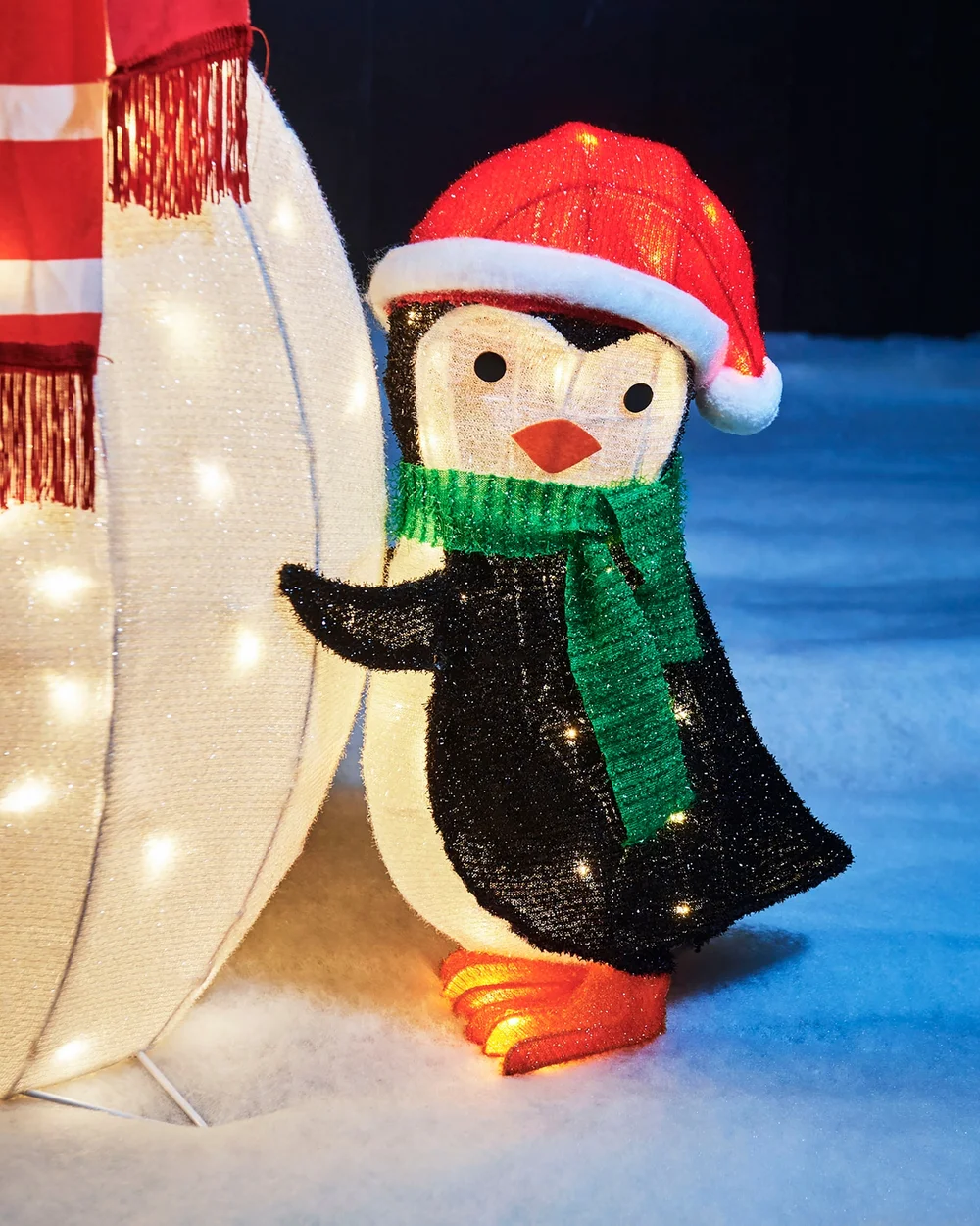 WeRChristmas White Pre-Lit 3D Snowman And Penguin Silhouette 100 Cm - No Size Image 6