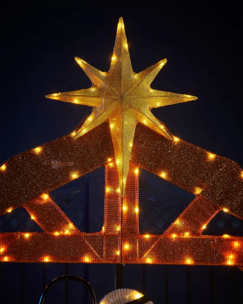 WeRChristmas White 2D Tinsel Nativity Scene Silhouette 160 X 156 Cm - No Size Image 5