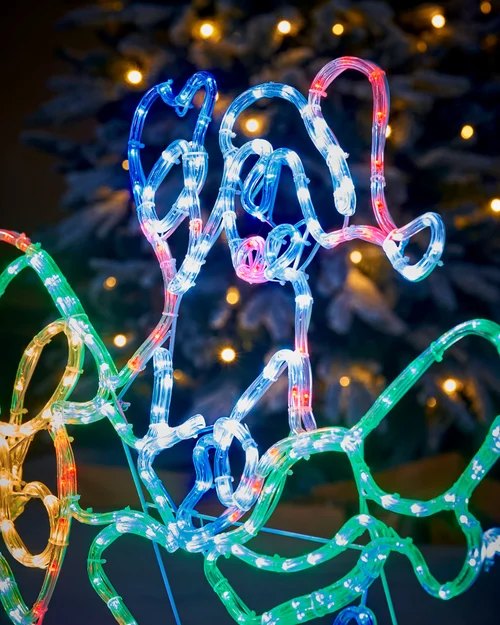 WeRChristmas Multi-Colour Animated Flying Santa Christmas Light Silhouette 456 Multi-Colour Leds 190 Cm - No Size Image 5