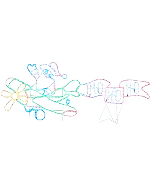 WeRChristmas Multi-Colour Animated Flying Santa Christmas Light Silhouette 456 Multi-Colour Leds 190 Cm - No Size Image 1