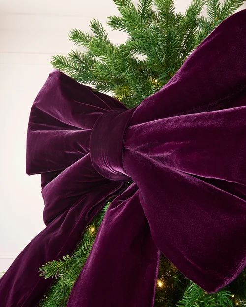 WeRChristmas Purple Large Velvet Christmas Bow 140 Cm - No Size Image 3