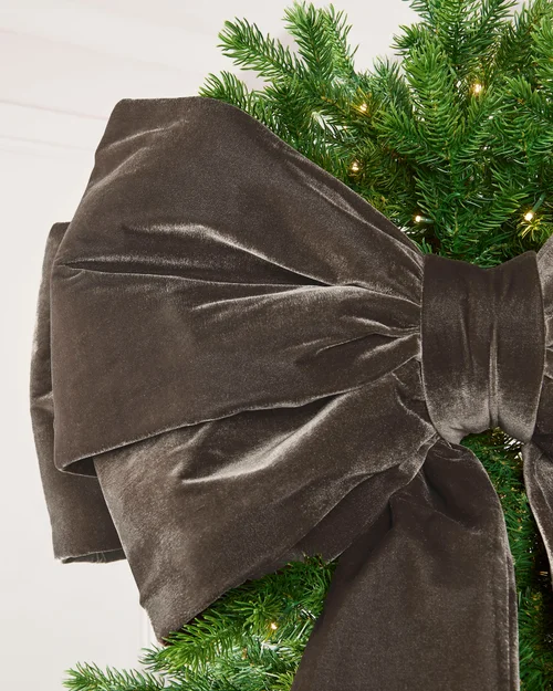 WeRChristmas Mocha Large Velvet Christmas Bow 140 Cm - No Size Image 5