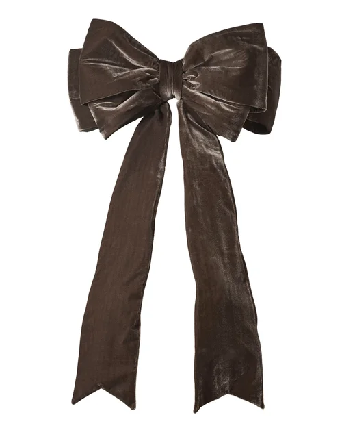 WeRChristmas Mocha Large Velvet Christmas Bow 140 Cm - No Size Image 1