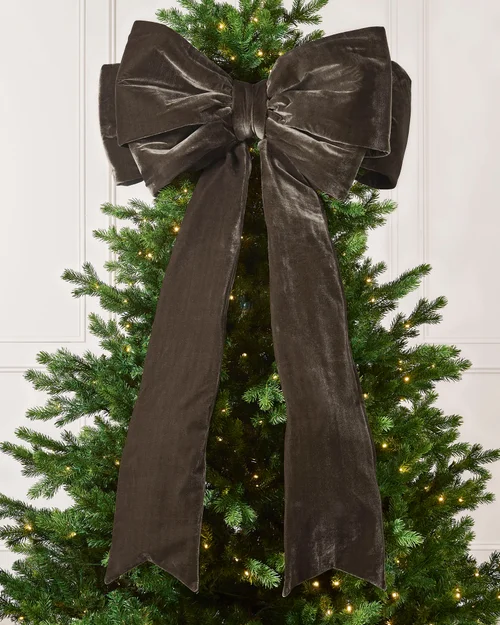 WeRChristmas Mocha Large Velvet Christmas Bow 140 Cm - No Size Image 2