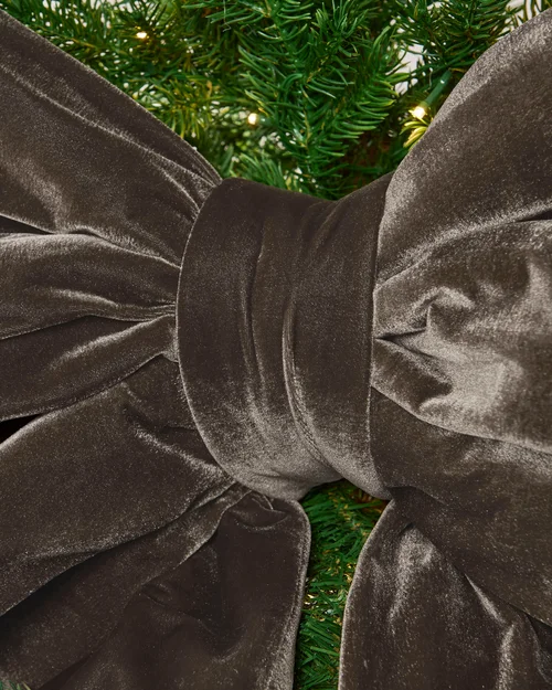 WeRChristmas Mocha Large Velvet Christmas Bow 140 Cm - No Size Image 4