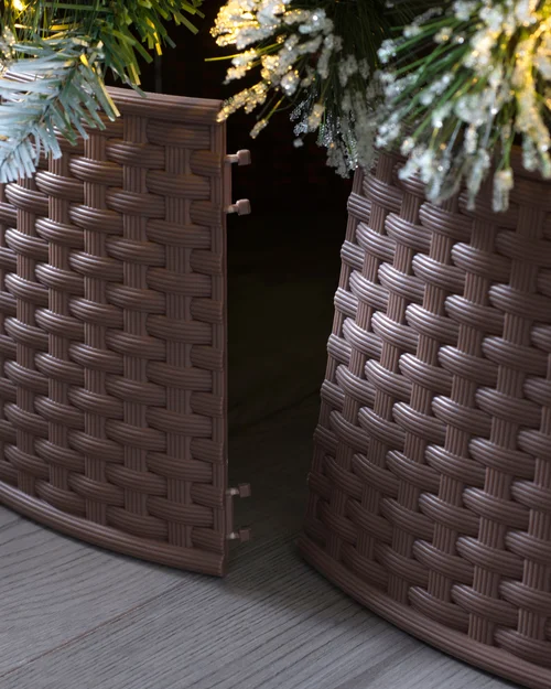 WeRChristmas Brown Rattan Effect Christmas Tree Collar 65 Cm - No Size Image 4