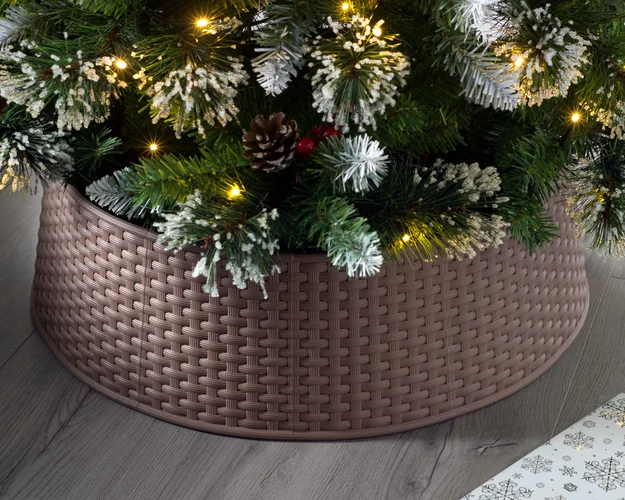 WeRChristmas Brown Rattan Effect Christmas Tree Collar 65 Cm - No Size Image 3