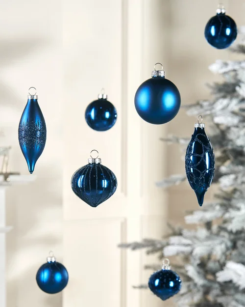 WeRChristmas Navy Blue Glass Christmas Baubles 20 Pack 6.6 Cm - No Size Image 2