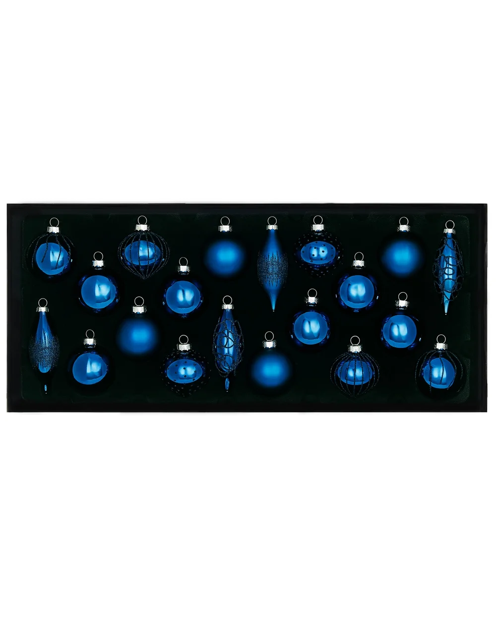 WeRChristmas Navy Blue Glass Christmas Baubles 20 Pack 6.6 Cm - No Size Image 1