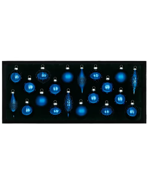 WeRChristmas Navy Blue Glass Christmas Baubles 20 Pack 6.6 Cm - No Size Image 1