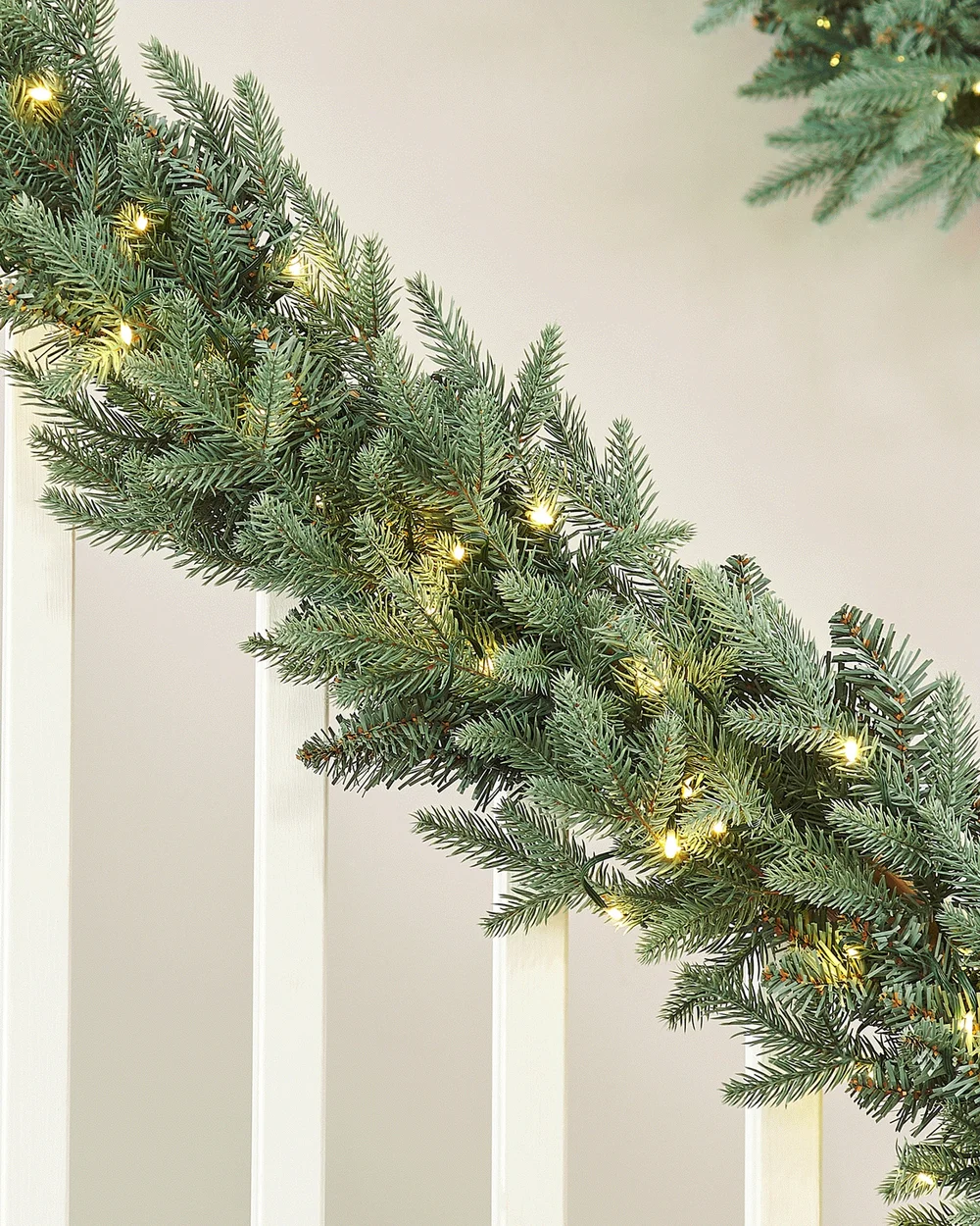 WeRChristmas Blue Pre-Lit Mixed Pine Artificial Christmas Garland 100 Warm White And Ice White Leds 9 Ft - No Size Image 2