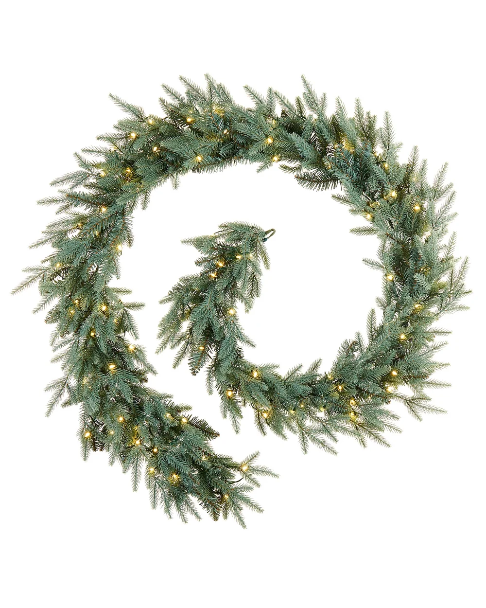 WeRChristmas Blue Pre-Lit Mixed Pine Artificial Christmas Garland 100 Warm White And Ice White Leds 9 Ft - No Size Image 1