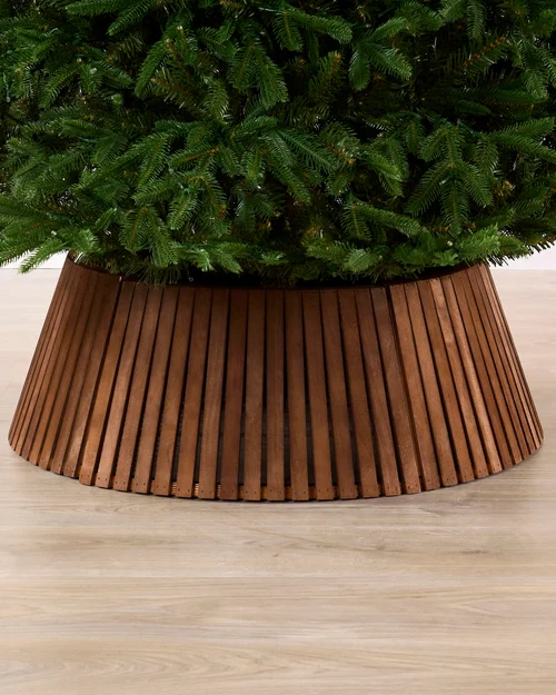 WeRChristmas Brown Wooden Christmas Tree Collar 72 Cm - No Size Image 2