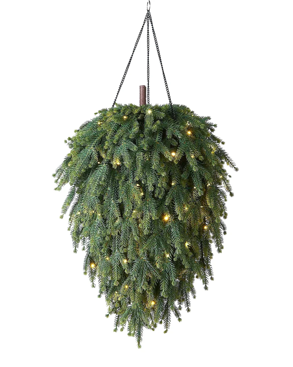 WeRChristmas Green Pre-Lit 3D Hanging Teardrop Christmas Swag 100 Warm White Leds 60 Cm - No Size Image 1