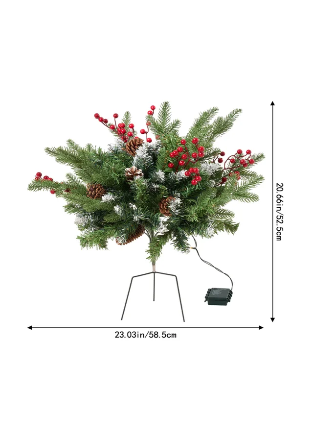Lifeideas Green Artificial Christmas Tree with Decorations and LED Lights