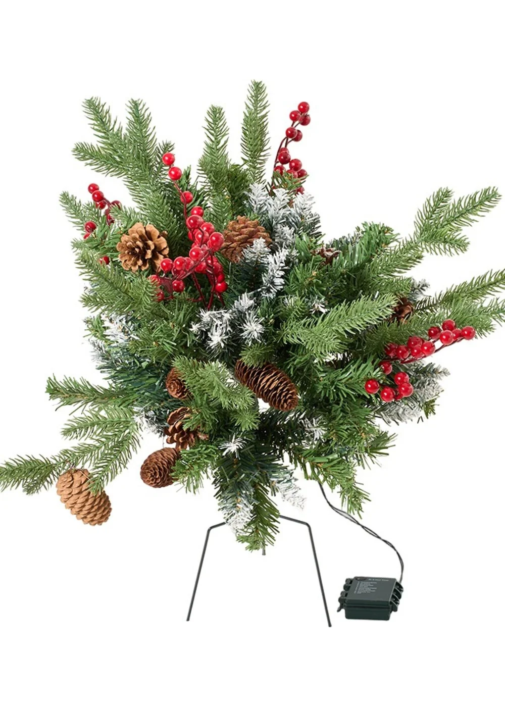 Lifeideas Green Artificial Christmas Tree with Decorations and LED Lights - One Size Image 3