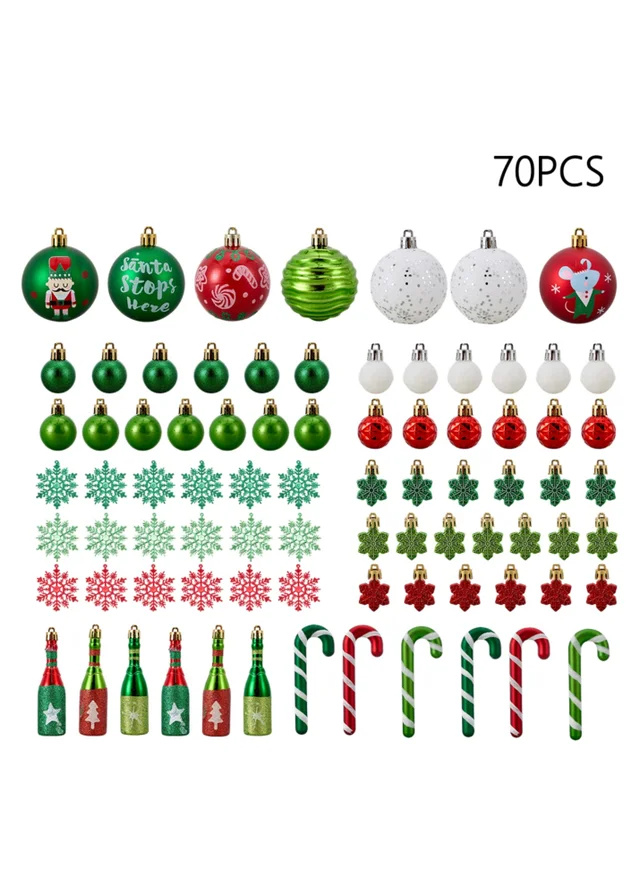 Lifeideas Green 70Pcs Christmas Tree Ornament Set