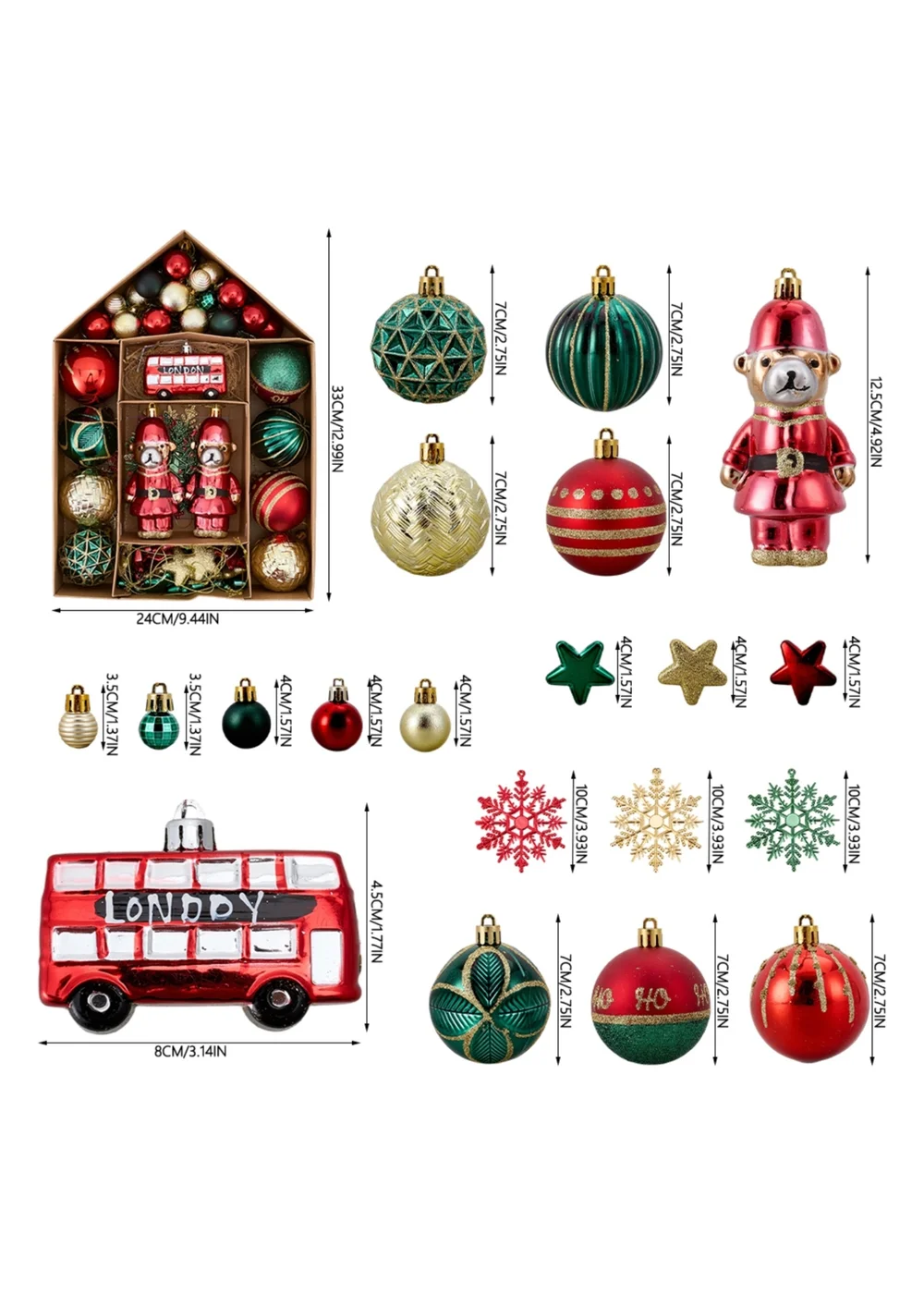 Lifeideas 70Pcs Christmas Tree Ornament Set - One Size Image 4
