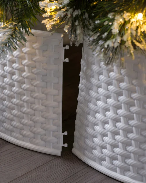 WeRChristmas White Rattan Effect Christmas Tree Collar 65 Cm - No Size Image 4