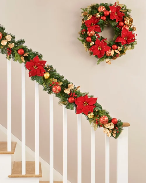 WeRChristmas Pre-Lit Natural Fir Christmas Garland Ideal For Mantels Staircases & Feature Walls 12 Ft - No Size Image 4