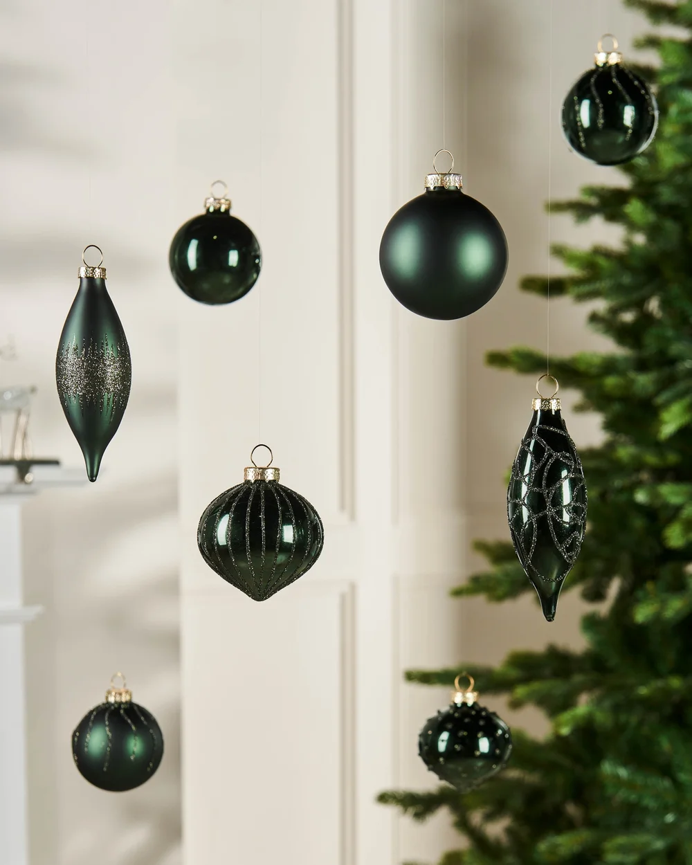 WeRChristmas Sage Green Glass Christmas Baubles 20 Pack 6.6 Cm - No Size Image 2