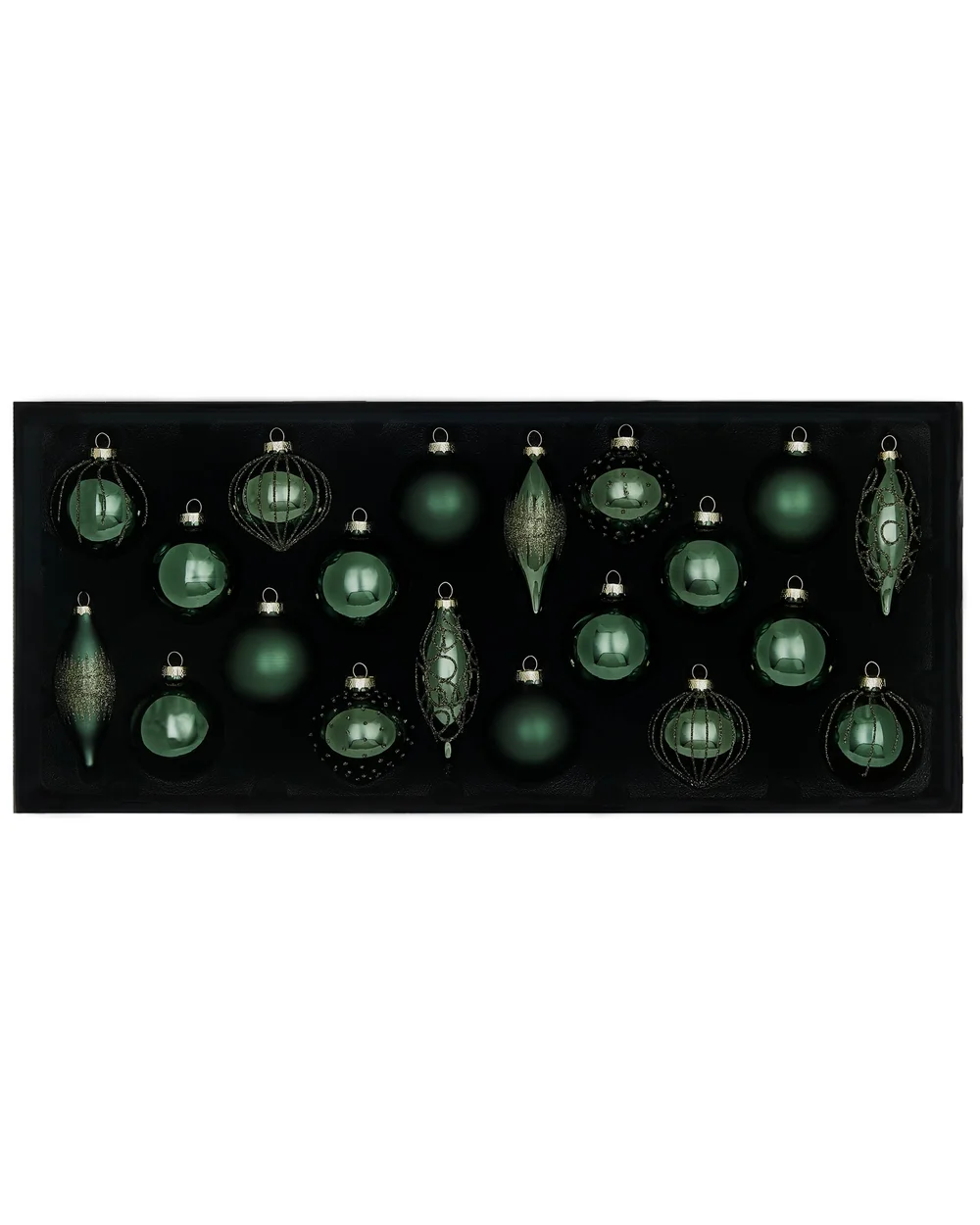 WeRChristmas Sage Green Glass Christmas Baubles 20 Pack 6.6 Cm - No Size Image 1
