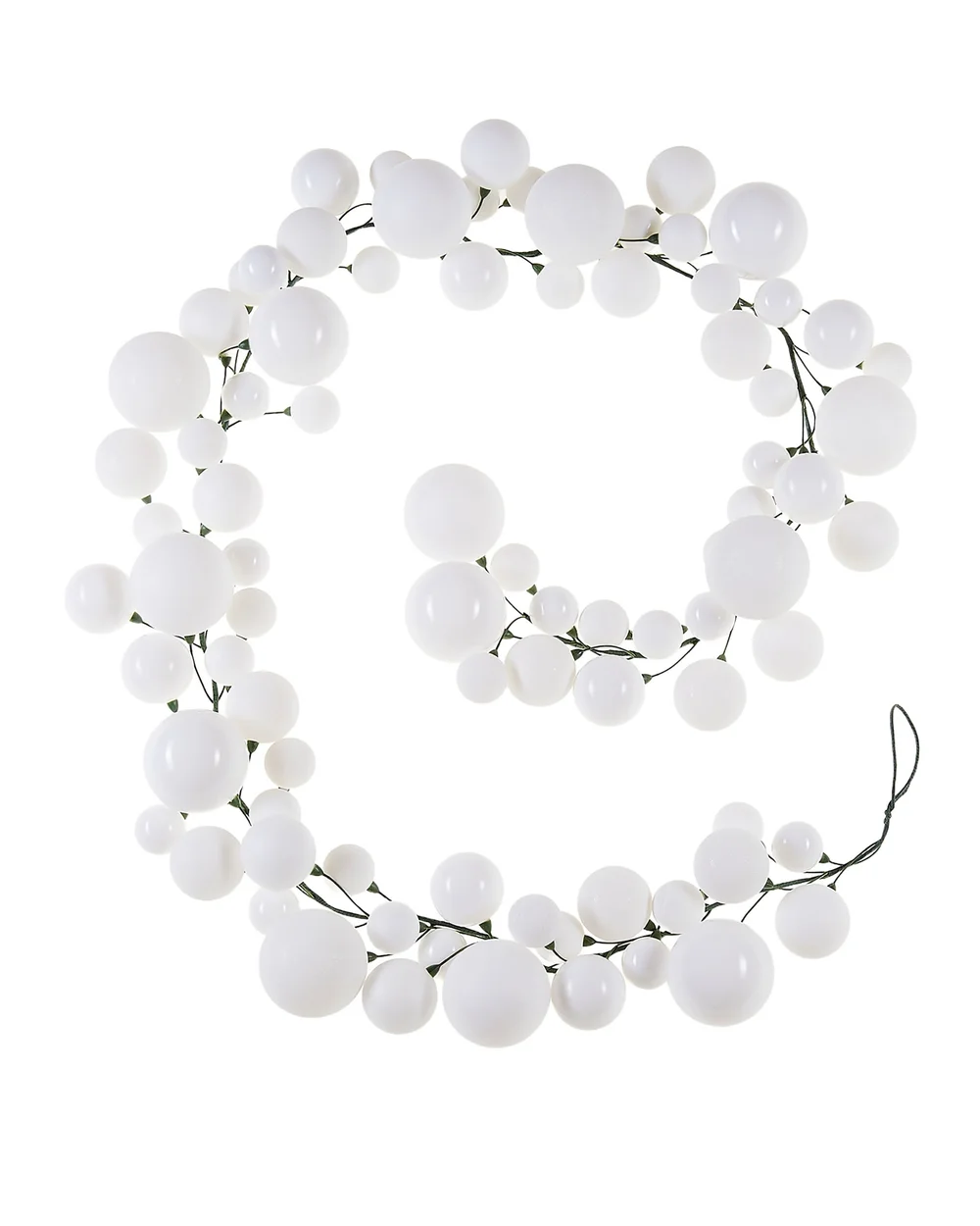 WeRChristmas White Bauble Tree Garland With 84 Baubles In Mixed Finishes 9 Ft - No Size Image 1