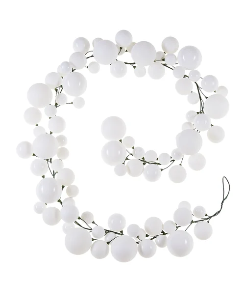 WeRChristmas White Bauble Tree Garland With 84 Baubles In Mixed Finishes 9 Ft - No Size Image 1