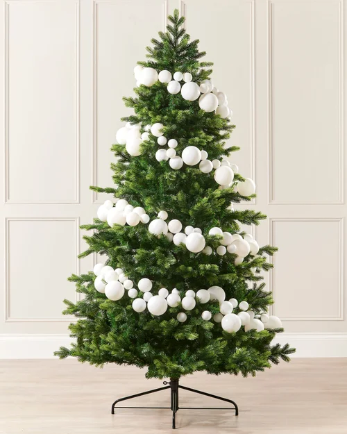 WeRChristmas White Bauble Tree Garland With 84 Baubles In Mixed Finishes 9 Ft - No Size Image 2