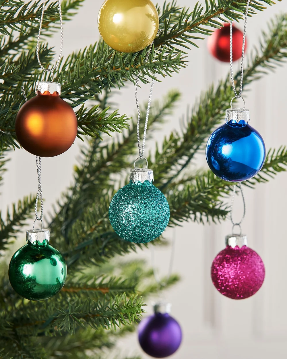 WeRChristmas Multi-Colour Set Of 24 Mini Glass Christmas Tree Baubles 3 Cm - No Size Image 3