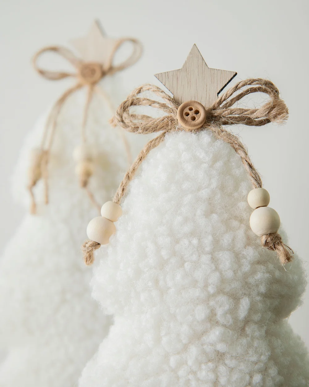 WeRChristmas Set Of 2 Sherpa Christmas Trees Tabletop Trees 34 Cm & 30 Cm - No Size Image 3