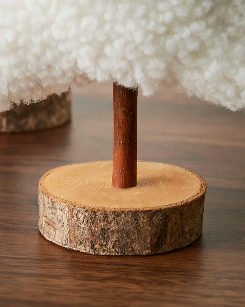WeRChristmas Set Of 2 Sherpa Christmas Trees Tabletop Trees 34 Cm & 30 Cm - No Size Image 5