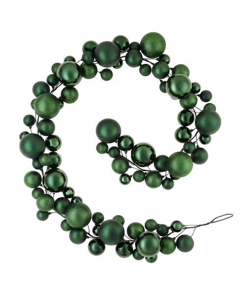 WeRChristmas Red Bauble Christmas Tree Garland Decoration With 84 Mixed Finish Baubles 9 Ft - One Size Image 1