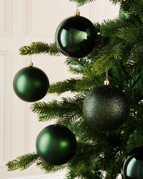 WeRChristmas Sage Green Shatterproof Christmas Baubles 9 Pack 10 Cm - No Size Image 2