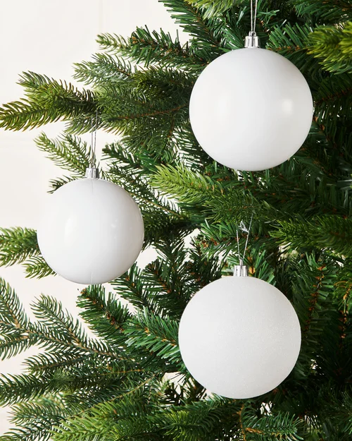 WeRChristmas White Shatterproof Christmas Baubles 9 Pack 10 Cm - No Size Image 3