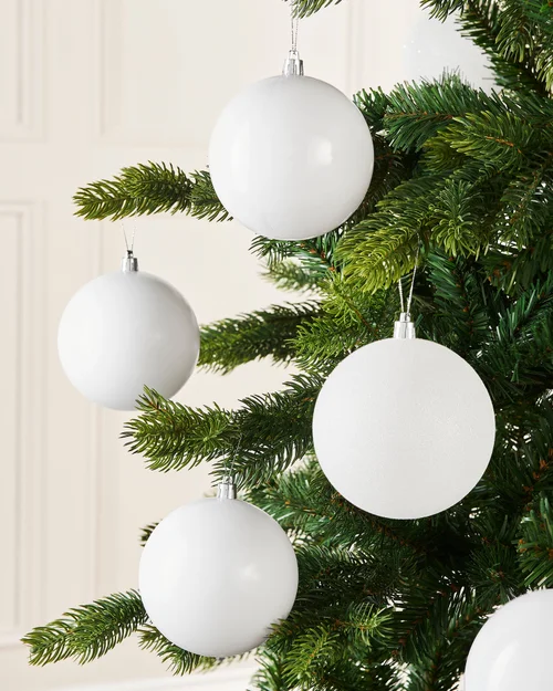 WeRChristmas White Shatterproof Christmas Baubles 9 Pack 10 Cm - No Size Image 2