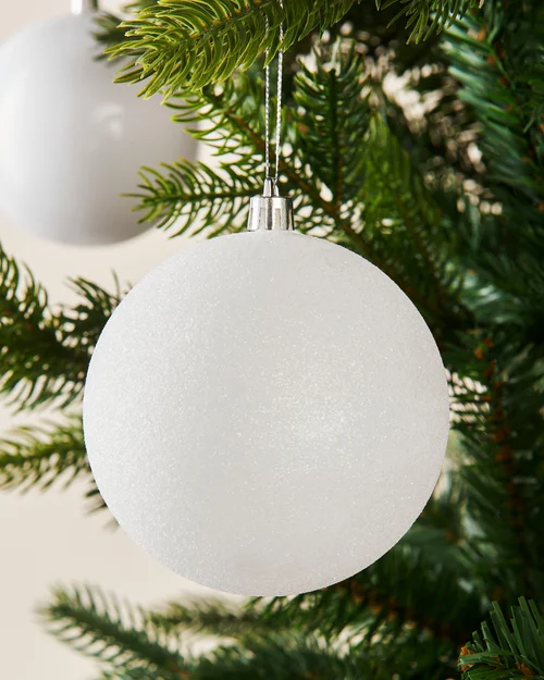 WeRChristmas White Shatterproof Christmas Baubles 9 Pack 10 Cm - No Size Image 4