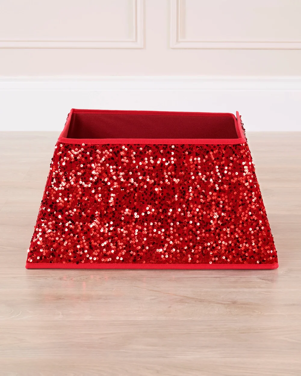 WeRChristmas Red Square Sequin Christmas Tree Collar 36 Cm - No Size Image 1