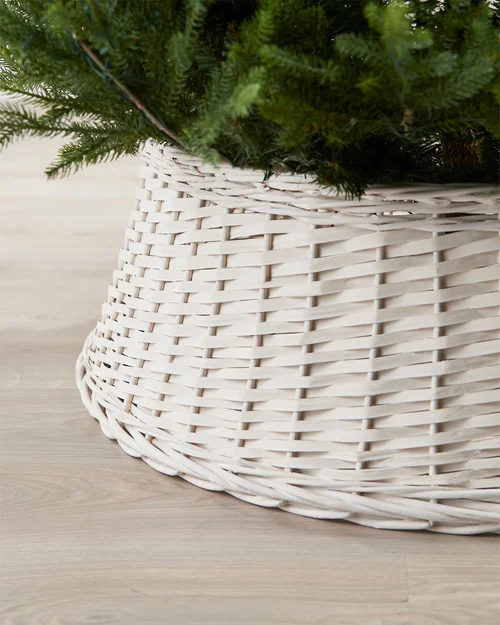 WeRChristmas Off-White Wicker Rattan Christmas Tree Collar 85 Cm - No Size Image 3