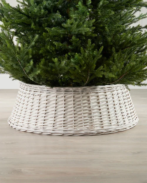 WeRChristmas Off-White Wicker Rattan Christmas Tree Collar 85 Cm - No Size Image 2