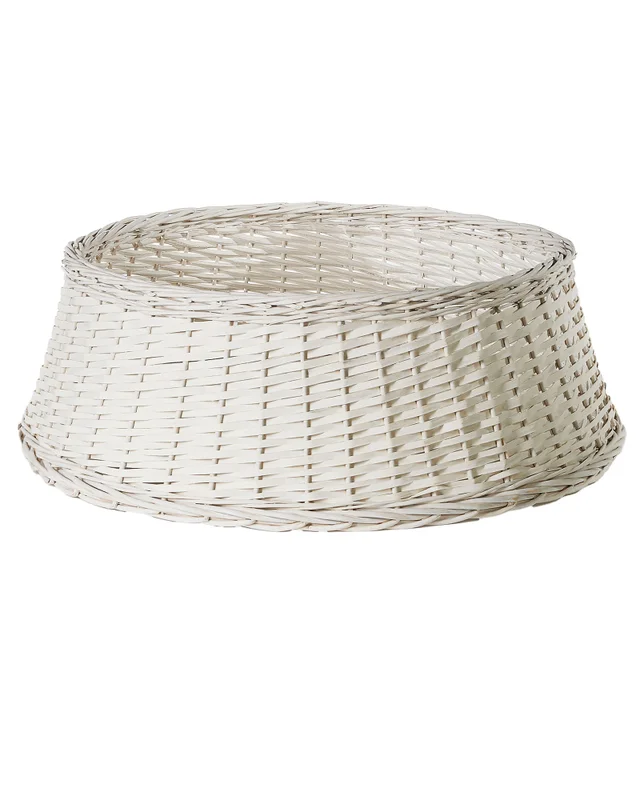 WeRChristmas Off-White Wicker Rattan Christmas Tree Collar 85 Cm