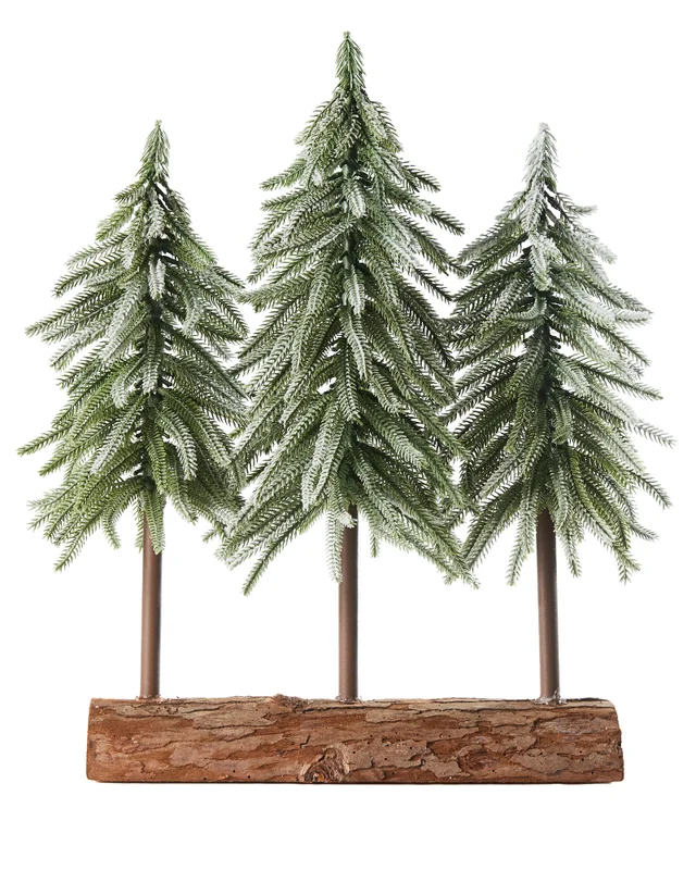 WeRChristmas Snow-Flocked Tree Trio With Log Base 50 Cm