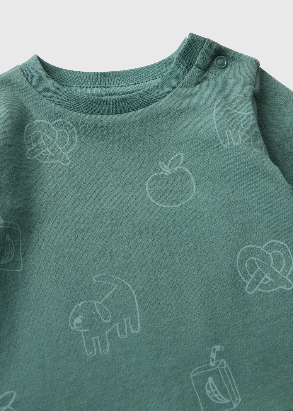 Baby Green Snack Print Top (0-23mths) - Up to 1 Month Image 2