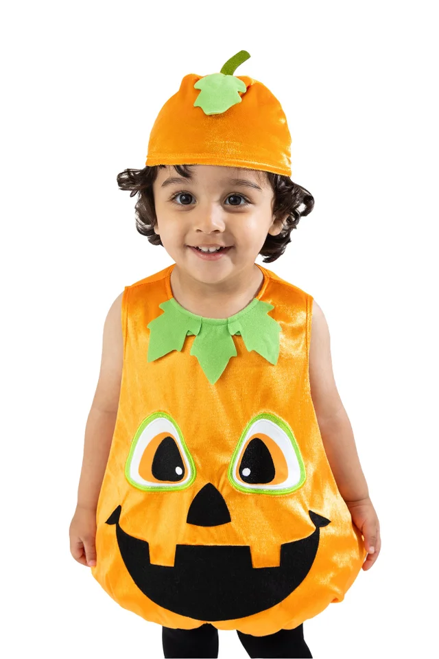 Vanilla Underground Unisex Kids Orange Pumpkin 2 Piece Costume (2-6 Years)