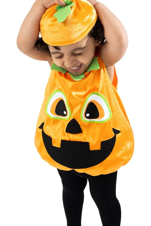 Vanilla Underground Unisex Kids Orange Pumpkin 2 Piece Costume (2-6 Years) - 3-4 Yrs Image 2