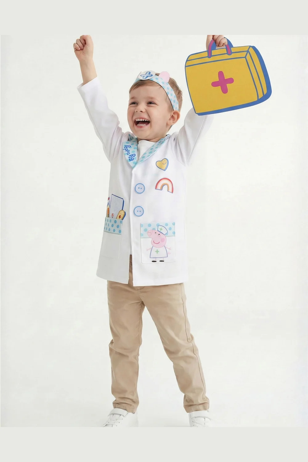Vanilla Underground Peppa Pig Unisex Kids White Doctor 3 Piece Costume (2-6 Years) - 4-6 Yrs Image 2